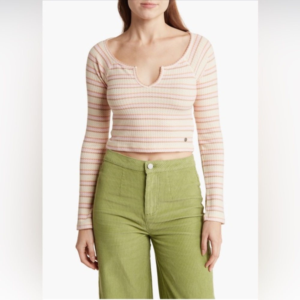 NEW! Roxy Crop Waffle Knit Top